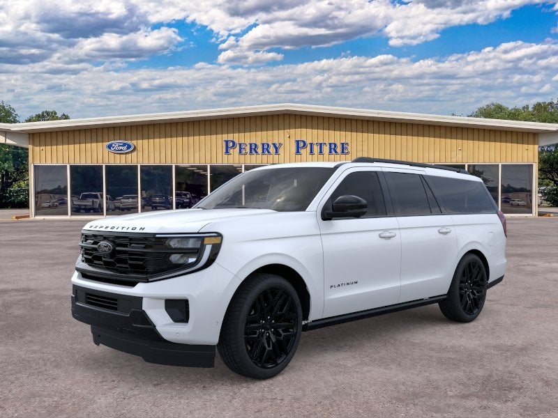 2026 Ford Expedition MAX Platinum in Star White Metallic Tri-Coat — front three-quarter view