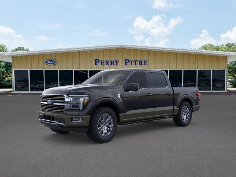2026 Ford F-150 King Ranch in Agate Black Metallic — front three-quarter view